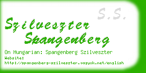 szilveszter spangenberg business card